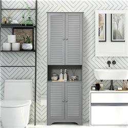 Picture of 212 Main 834-202GY Homcom Tall Bathroom Storage Cabinet - Grey