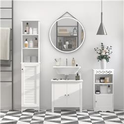 Picture of 212 Main 834-242 Homcom Linen Cabinet Slim Storage Cabinet Freestanding Bathroom Tall Organizer Tower Cupboard - White