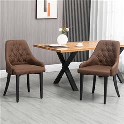 Picture of 212 Main 835-448V00BN Homcom Modern Dining Chairs&#44; Brown - Set of 2