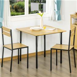 Picture of 212 Main 835-450V80 Homcom Dining Table Set&#44; Bamboo Wood - 3 Piece