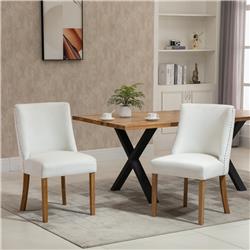 Picture of 212 Main 835-456 Homcom Modern Dining Chairs with High Back&#44; Cream & White - Set of 2