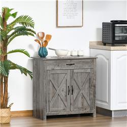 Picture of 212 Main 835-468V80 32 in. Homcom Farmhouse Barn Door Style Sideboard Buffet Cabinet - Gray Wash