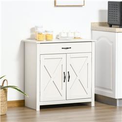 Picture of 212 Main 835-468V80WT 32 in. Homcom Farmhouse Barn Door Style Sideboard Buffet Cabinet - White Wash