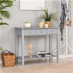 Picture of 212 Main 837-047GY Homcom Industrial Desk with Drawer Bottom Shelf & Large Tabletop Console Table for Pictures - Grey
