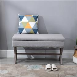 Picture of 212 Main 837-063V80GY 36 in. Homcom Rectangle Fabric Shoe Bench Storage Ottoman with Soft Sponge Cushion - Grey