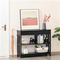 Picture of 212 Main 837-134V80BK Homcom Console Table with Drawers & 2 Shelves - Black