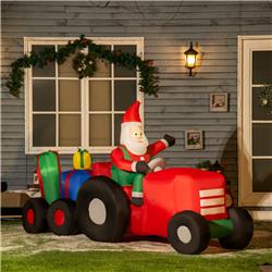 Inflatable Santa Claus Trailer - Red - 9 ft - Colorful LED Lights