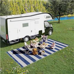Picture of 212 Main 844-627V00BU 9 x 18 ft. Outsunny RV Carpet with Carrying Bag - Blue & White Striped