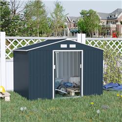 Metal Storage Shed - Dark Grey - 9 x 6 ft. - Durable Design with Ventilation