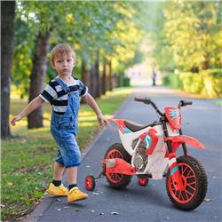Picture of 212 Main 370-165V80RD 12V Aosom Kids Motorcycle Dirt Bike Electric Battery-Powered Ride-On Toy Off-road Street Bike with Charging Battery - Red