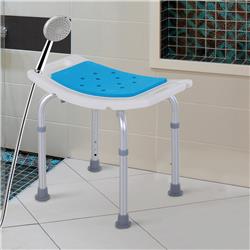 Picture of 212 Main 713-052 Homcom 6-Level Adjustable Aluminum Bath Stool Spa Shower Chair - Blue&#44; White & Silver