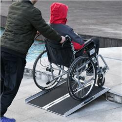 Picture of 212 Main 713-065 3 ft. Homcom Portable Wheelchair Ramp for Mobility at Home Lightweight for Travel Versatile - Silver & Black