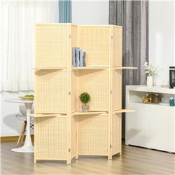 Picture of 212 Main 830-312ND 6 ft. Homcom 4-Panel Bamboo Room Divider Screen - Natural Wood