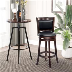 Picture of 212 Main 835-421 Homcom Classic Bar Stool Swivel Barstool with PU Leather Upholstered Mid-Back & Footrest - Black