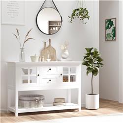 Picture of 212 Main 835-444WT Homcom Kitchen Sideboard Serving Buffet Cabinet Cupboard Console Table with Adjustable Shelves - White