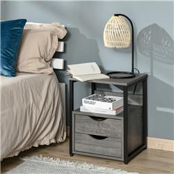 Picture of 212 Main 839-182GY Homcom Industrial Side Table - Grey
