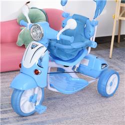 Picture of 212 Main 370-093BU Qaba Children Ride-On Tricycle Motorcycle Toy with Foldable Sun Canpoy - Blue