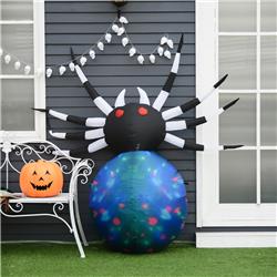 Picture of 212 Main 830-097 5 ft. HomCom Giant Spooky Spider LED Light Outdoor Inflatable Halloween Yard Decoration - Black&#44; White & Multicolor