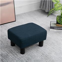 Picture of 212 Main 833-666V80BU 16 in. HomCom Cube Modern Linen Fabric Foot Stool Ottoman&#44; Dark Blue
