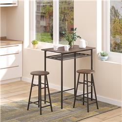 Picture of 212 Main 835-297BK HomCom Counter Height Bar Table & Chair Set&#44; Brown & Black - 3 Piece