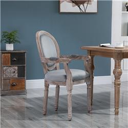 Picture of 212 Main 835-315V80GY HomCom Vintage Velvet Dining Chair&#44; Gray