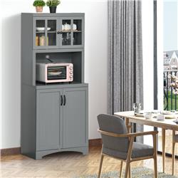 Picture of 212 Main 835-330GY HomCom Freestanding Kitchen Pantry Cabinet&#44; Gray