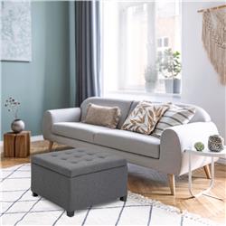 Picture of 212 Main 839-008V80 HomCom Storage Ottoman Bench with Lift Top&#44; Gray