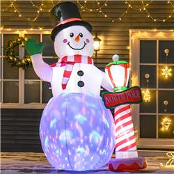 Picture of 212 Main 844-375V80 8 ft. HomCom Inflatable Christmas Snowman with North Pole Sign&#44; White