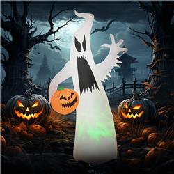 Picture of 212 Main 844-399V80 6 ft. HomCom Halloween Inflatables Ghost with Pumpkin&#44; White