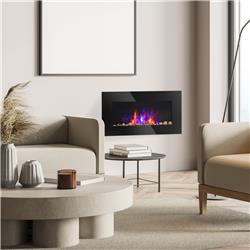 820-180 750-1500W HomCom Electric Fireplace Insert, Black