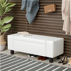 Picture of 212 Main 833-200WT 42 in. HomCom Faux Leather Storage Ottoman Bench&#44; White