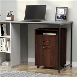 836-027CF HomCom Mobile File Cabinet Organizer with Drawer & Cabinet, Brown