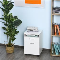 836-027WT HomCom Mobile File Cabinet, White