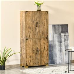 Picture of 212 Main 838-194 HomCom Industrial Style 4-Door Cabinet Pantry Cupboard&#44; Rustic Wood