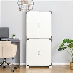Picture of 212 Main 838-194WT HomCom Industrial Style 4-Door Cabinet Pantry Cupboard&#44; White