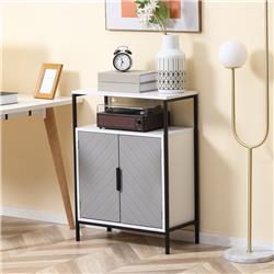 Picture of 212 Main 838-238 HomCom Kitchen Storage Cabinet with Door Cabinet & Open Compartment&#44; Gray