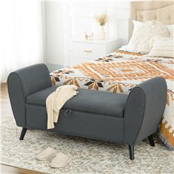 Picture of 212 Main 838-309V00CG HomCom Modern Upholstered Storage Bench with Arms&#44; Dark Gray
