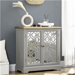 Picture of 212 Main 838-318V00GY HomCom Farmhouse Storage Buffet Cabinet&#44; Gray