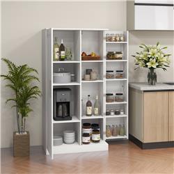 Picture of 212 Main 838-331V00WT HomCom Kitchen Pantry with 2 Doors&#44; White