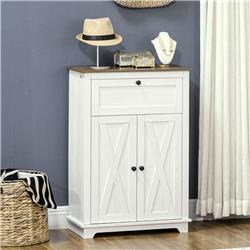 Picture of 212 Main 838-348V80WT 23.5 x 11.75 x 34.5 in. HomCom Farmhouse Sideboard Storage Cabinet with Doors & Drawer&#44; White