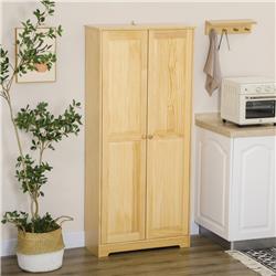 Picture of 212 Main 838-368V00LR 67 in. HomCom Pine Wood Kitchen Pantry Storage Cabinet&#44; Light Brown
