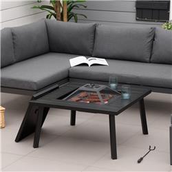 842-270V01 34 in. Outsunny Outdoor Fire Pit, Black