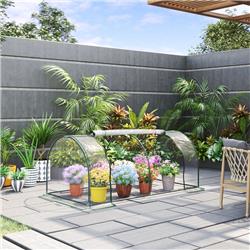 845-305V02 7 x 3 x 2.5 ft. Outsunny Portable Mini Greenhouses for Outdoor Garden, Dark Green & Clear