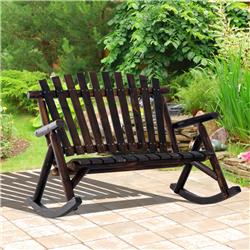84A-066 Outsunny Wooden Rocking Chair, Carbonized