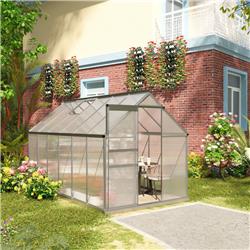 845-540V02SR 12 x 6 ft. Outsunny Aluminum Greenhouse, Silver