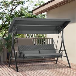 Picture of 212 Main 84A-161V01CG Outsunny 3 Person Porch Swing Bed&#44; Dark Gray