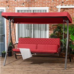 Picture of 212 Main 84A-161V01RD Outsunny 3 Person Porch Swing Bed&#44; Red