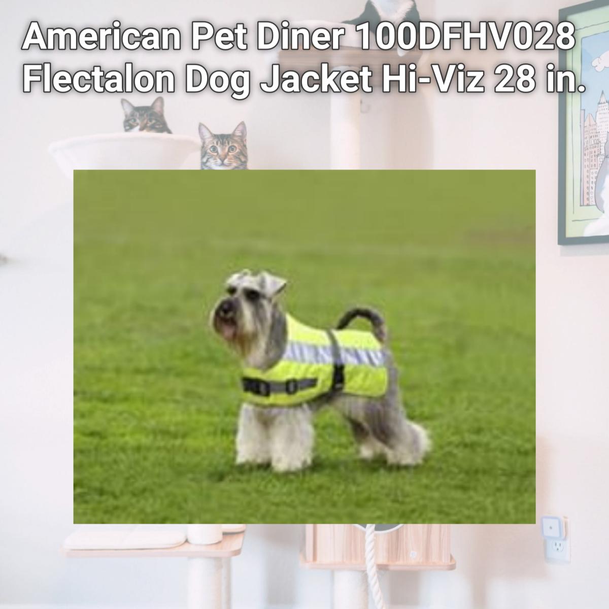 Picture of American Pet Diner 100DFHV028 Flectalon Dog Jacket Hi-Viz 28 in.