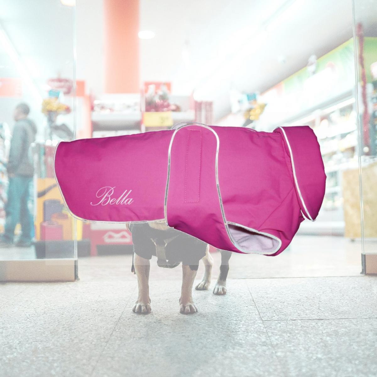 Picture of A Pets World 08192922-22 Weatherproof Fleece Lined Dog coat Dark Pink