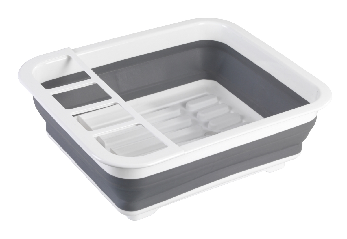 Picture of Apollo Exports AP-54780500 Collapsible Dish Rack with Drain Spout&#44; Gray